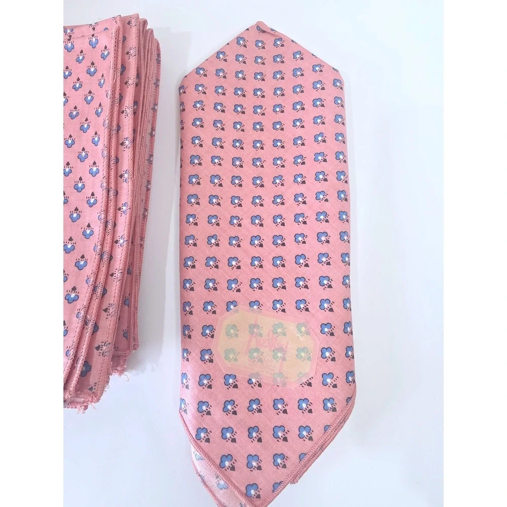 VTG 80s Audrey Dallas Pink & Blue Floral Cotton Napkins  Set of 13 - NWT NOS